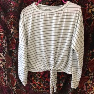 White & grey striped shirt